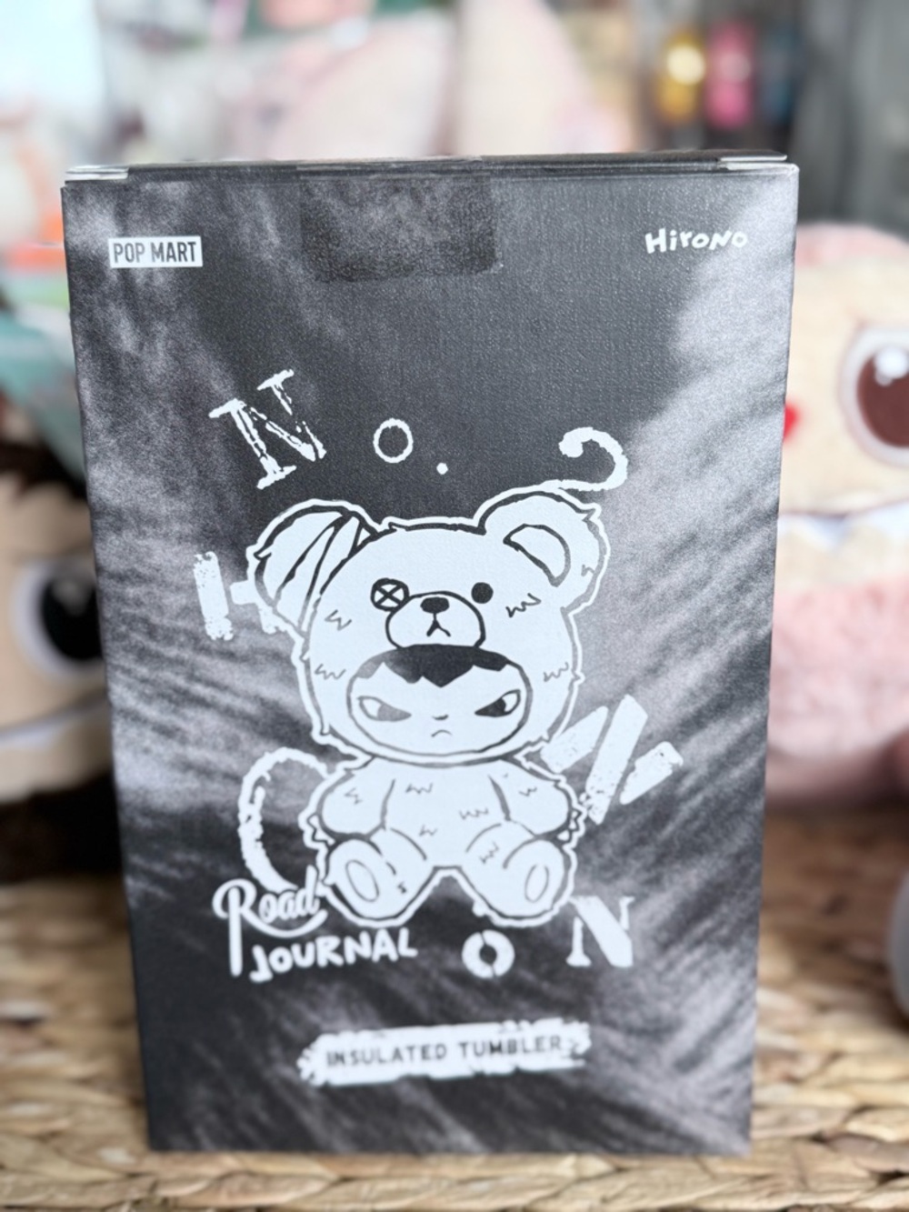RARE POP MART HIRONO Road Journal Insulated Tumbler + Plush Sleeve Set